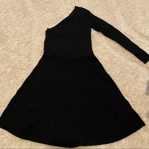 Sandro：Black one-shoulder dress for sale
